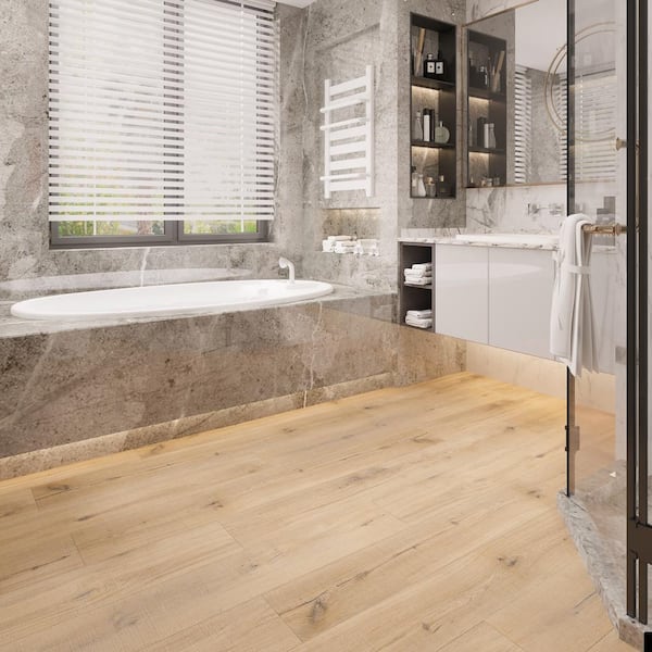 Zephyr Bungalow Tan 20 MIL x 9 in. W x 60 in. L SPC Waterproof Click Lock Vinyl Plank Flooring (22.6 sq. ft./case)