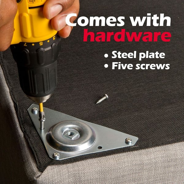 Waddell - Heavy Duty Top Plate - 5.5 in. x 3 in. - 16G Steel Mounting Hardware - Furniture Leg Easy Installation