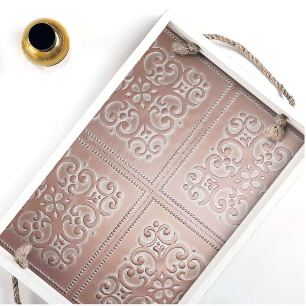 Patina Copper Metallic Peel and Stick Tile Backsplash, 8" x 8", 24-Pack