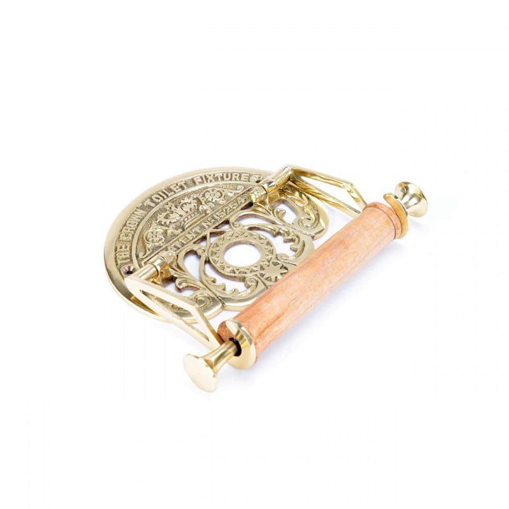 Victorian Brass Wall Mount Toilet Paper Holder with Polished Finish