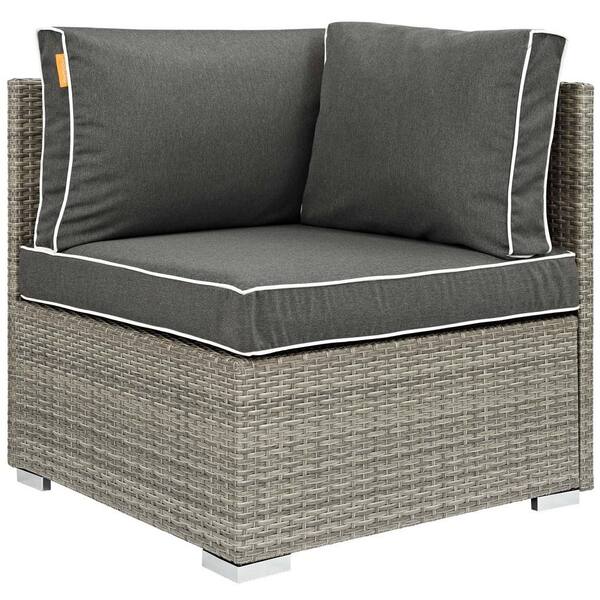 Repose Outdoor Patio Corner by Modway| Black main image 0