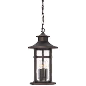 Highland Ridge Collection Oil Rubbed Bronze with Gold Highlights Finish Outdoor 4-Light Hanging Lantern