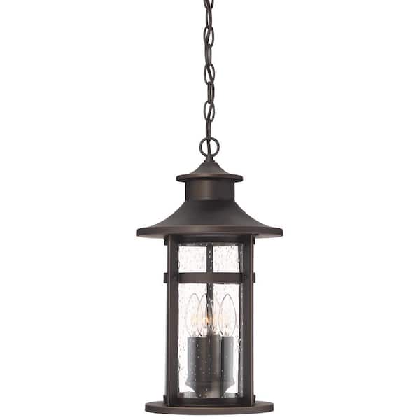 the great outdoors by Minka Lavery Highland Ridge Collection Oil Rubbed Bronze with Gold Highlights Finish Outdoor 4-Light Hanging Lantern