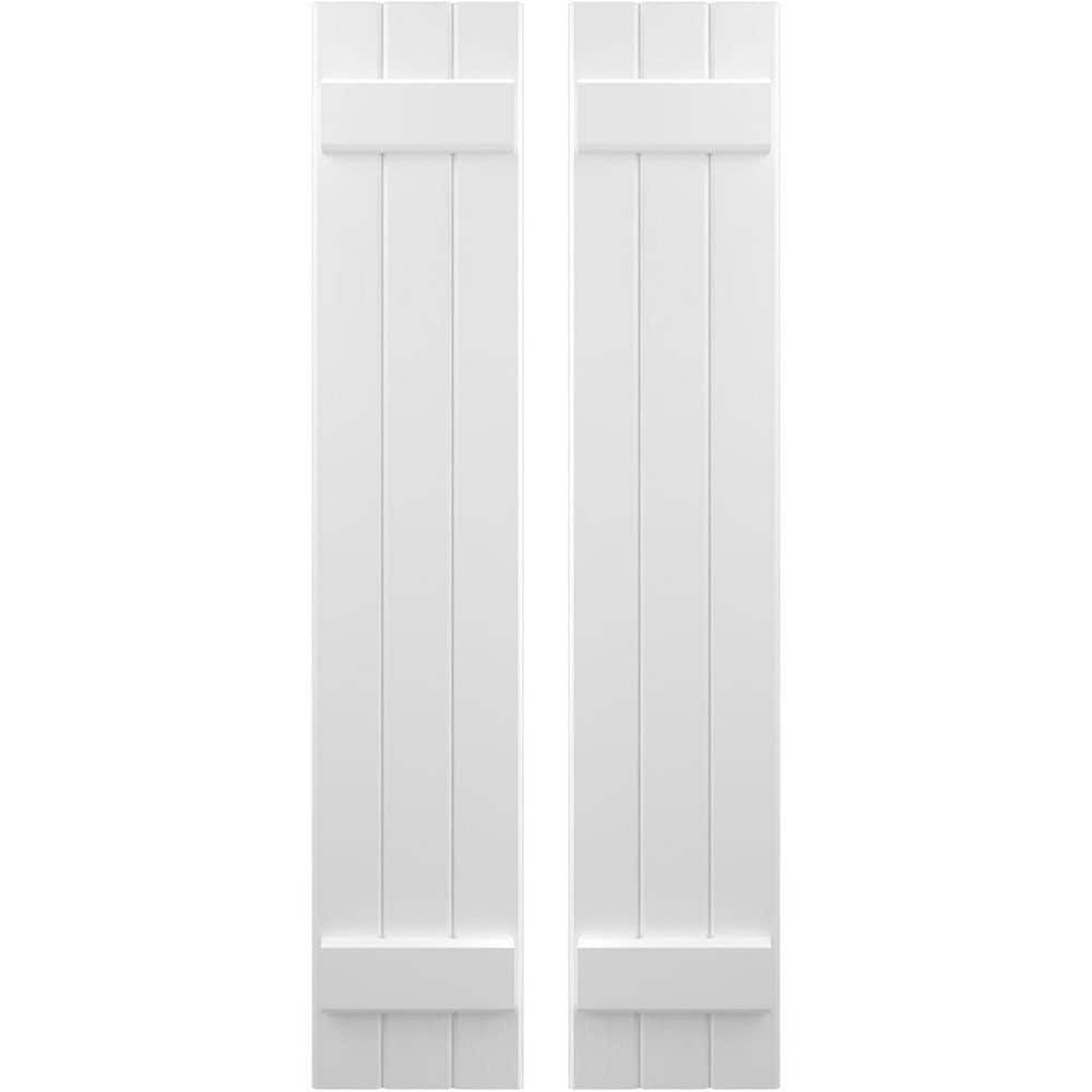 10-1/2 in. W x 80 in. H Americraft 3-Board Exterior Real Wood Joined Board and Batten Shutters in White price history on PriceWatchPro
