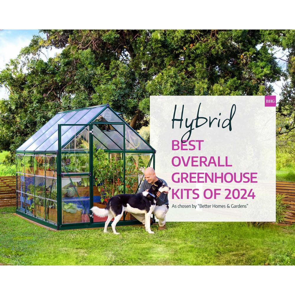 Hybrid Green Polycarbonate and Aluminum Walk-In Greenhouse