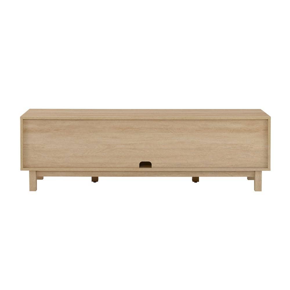 Coastal Oak 58 Inch TV Stand with Cabinet
