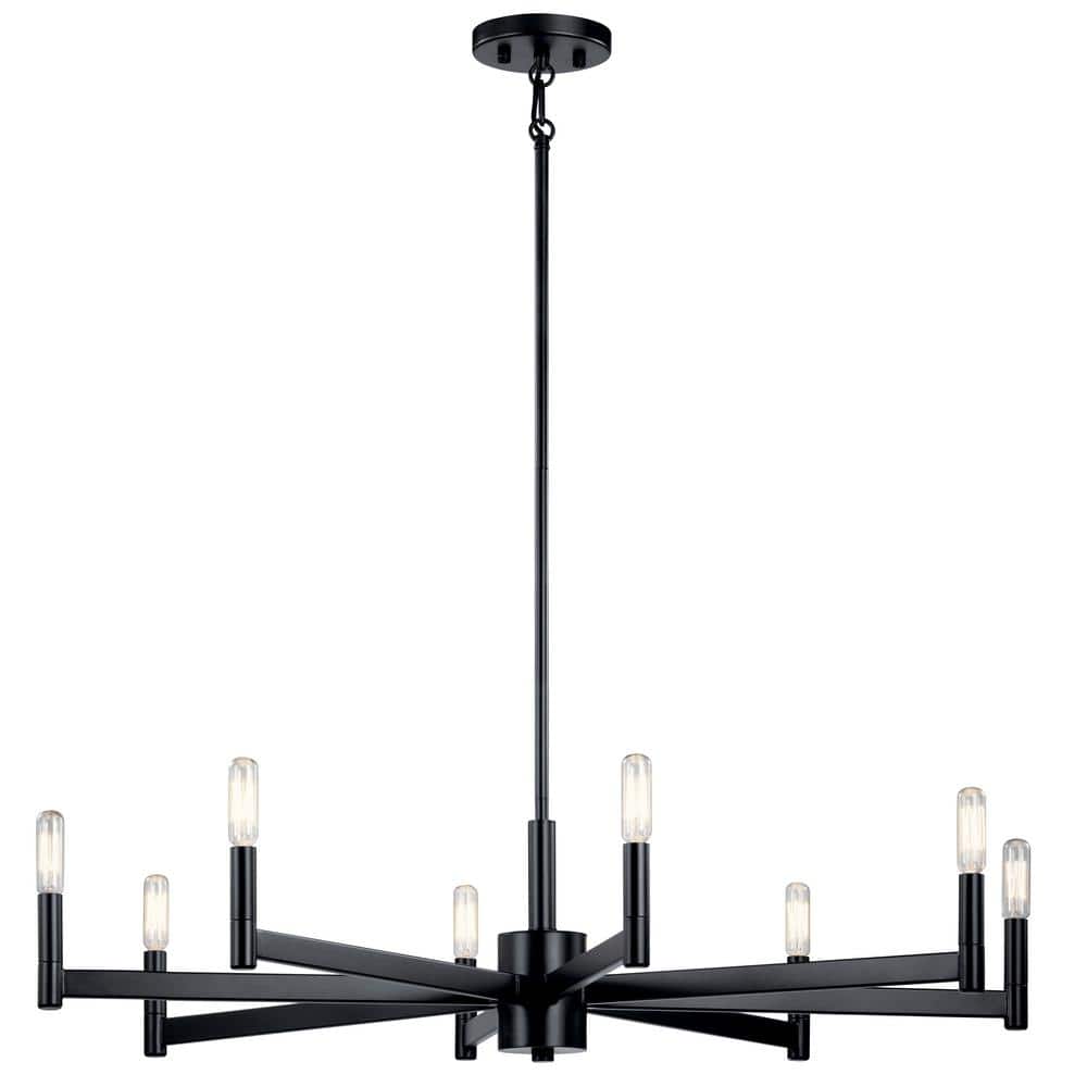 Modern 35.5" Black 8-Light Ambient Chandelier