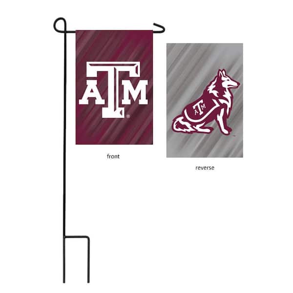 1 ft. x 1-1/2 ft. Texas A&M University 2-Sided Garden Flag with 3-2/3 ft. Metal Flagpole