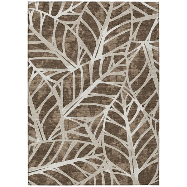 Chantille Machine Washable Indoor/Outdoor Abstract ACN2914 Chocolate 8 ft. x 10 ft. Area Rug
