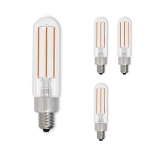 40-Watt Equivalent Soft White Light T6 (E12) Candelabra Screw Base Dimmable Clear LED Light Bulb (4 Pack)