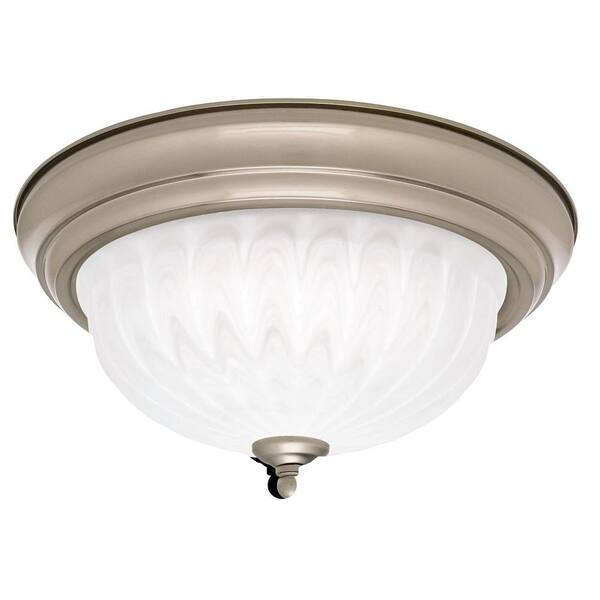 Hampton Bay 13 In.brushed Steel Compact Fluorescent Flush Mount Ceiling ...