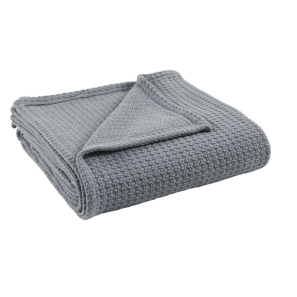 MODERN THREADS Charcoal 100% Cotton Twin/Twin XL Thermal Blanket