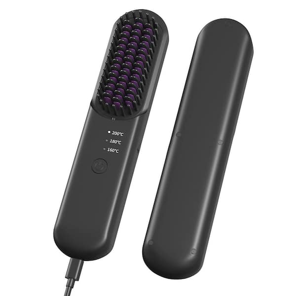Cordless Personal Care Hair Straightener Adjustable Fast Heating Hot Comb Brush USB Charging Hair Styling Comb