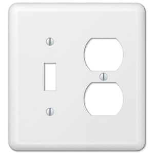 Declan 2-Gang White 1-Toggle/1-Duplex Stamped Steel Wall Plate