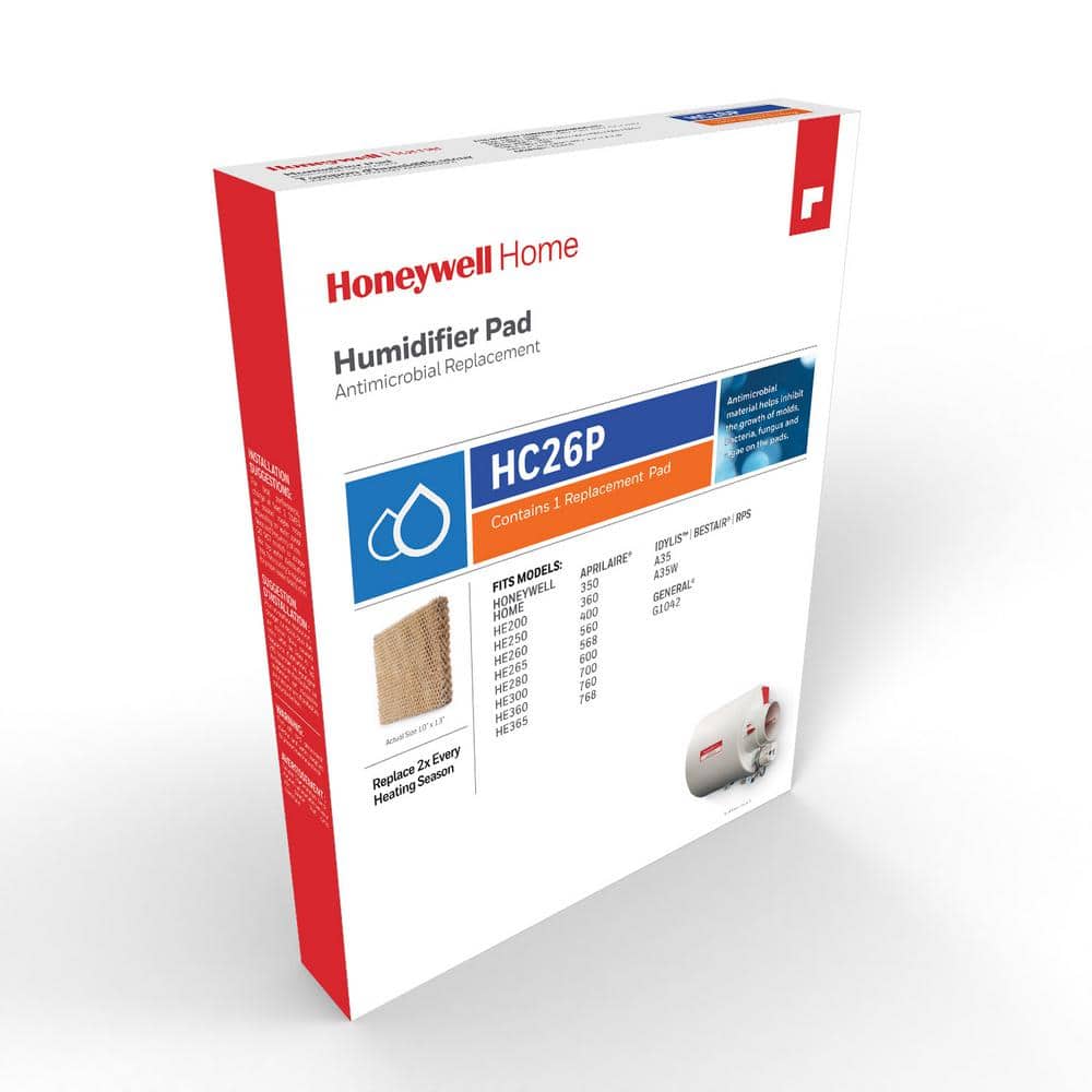 Honeywell Home Whole-House Flow-Through Replacement Air Humidifier Pad, Whites -  HC26P1002