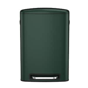 50L/13.2 Gal. Green Stainless Steel Kitchen/Bathroom Foot Pedal Operated Soft Close Trash Can with 30 Garbage Bags