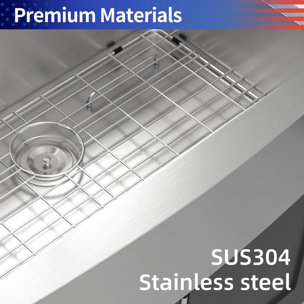 33" Stainless Steel Farmhouse Apron Single Bowl Kitchen Sink