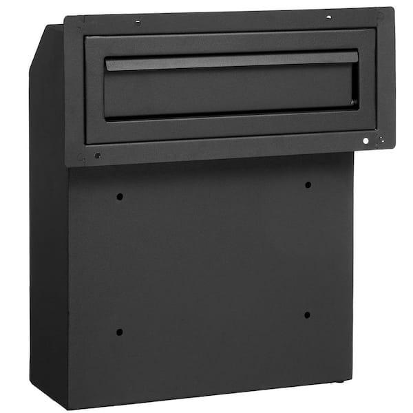 Through The Door Key Drop Box, Steel Through the Door Box with 12 in. Combination Lock, Mail Drop Box, Black 2025 update