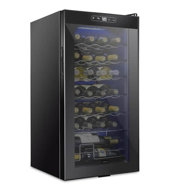 Schmecke 28-Bottle Wine Cooler, Compact Cellar Cooling Unit in Black ...