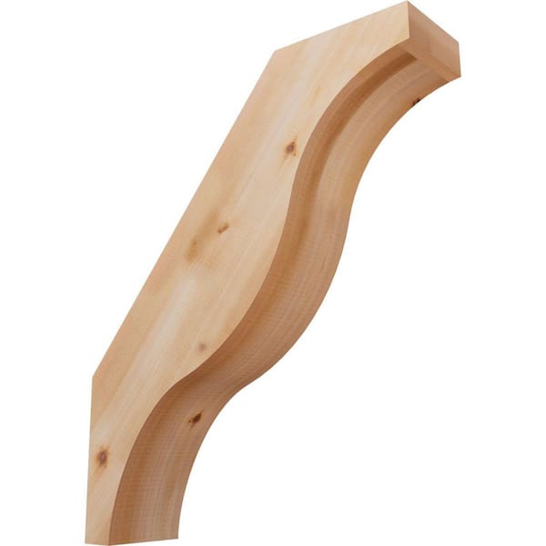 Ekena Millwork 5 1/2"W x 22"D x 26"H Funston Smooth Knee Brace, Western Red Cedar