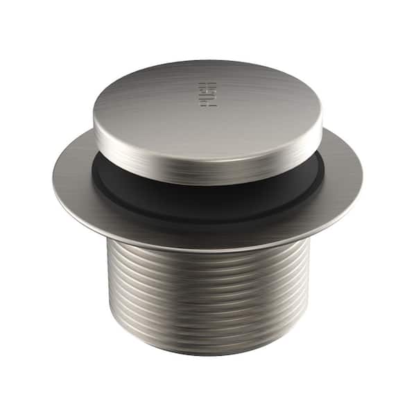 PF WaterWorks Brushed Nickel Trim Toe-Touch Bathtub Drain