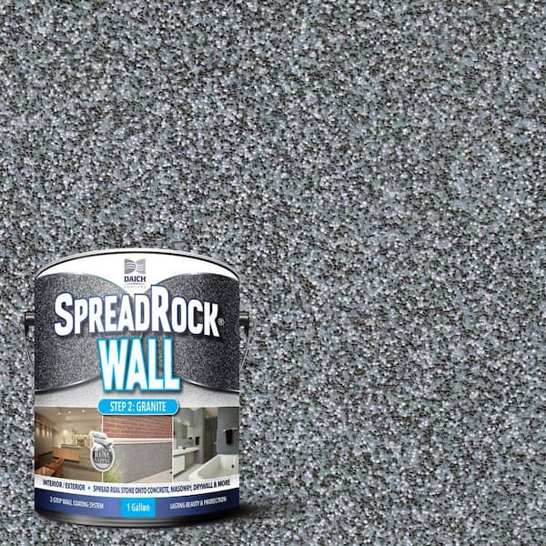 SpreadRock Wall Granite Stone Coating 1 gal. Ice Gray Granite Flat Interior/Exterior Exterior Wall Paint