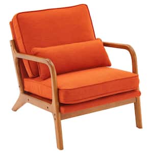 Orange Upholstered Lounge Chair Arm Chair Single