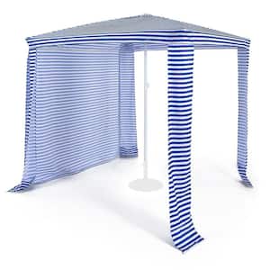 6.6 ft. x 6.6 ft. Navy Foldable and Easy-Setup Beach Canopy with Carry Bag
