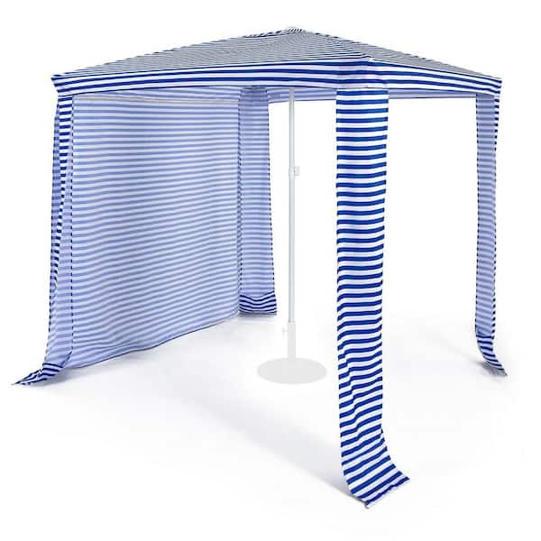 6.6 ft. x 6.6 ft. Navy Foldable and Easy-Setup Beach Canopy with Carry Bag