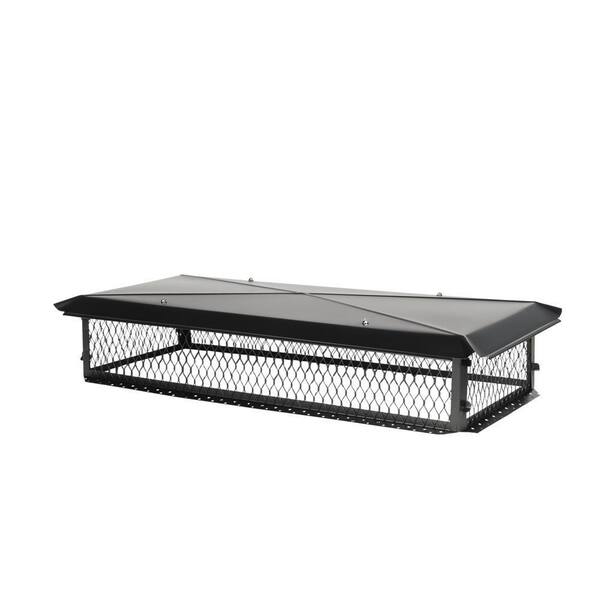 BigTop 34 in. x 14 in. x 8 in. H Chimney Cap in Black Galvanized Steel