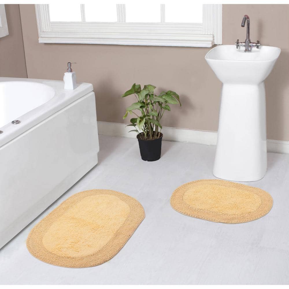 Double Ruffle Collection 100% Cotton Bath Rugs Set, 2-Piece Set(S+M), Butter price history on PriceWatchPro