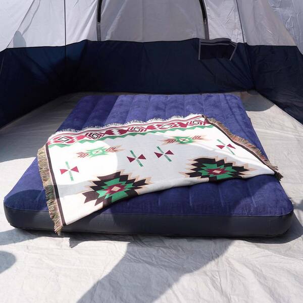 Zeus & Ruta Dark Blue Collapsible Camping Cot Bed Set with