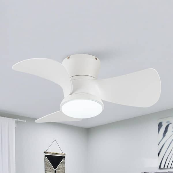 matrix decor 31 in. Indoor White Flush Mount Ceiling Fan with Integrated LED, DC Motor and Remote