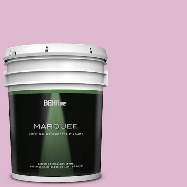 BEHR MARQUEE 5 gal. #M120-3 Pink Wink Semi-Gloss Enamel Exterior Paint & Primer