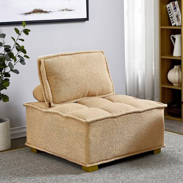 Loveseat with Removable Back and Seat Cushions Teddy Fabric Sofa