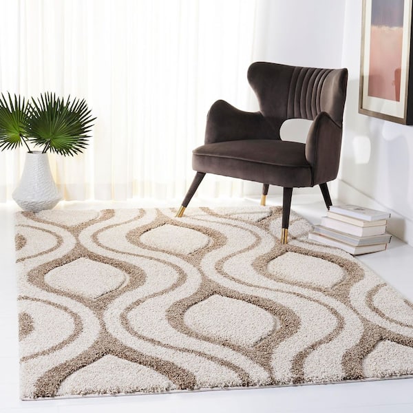 Florida 5 ft. x 8 ft. Ivory/Beige Geometric Area Rug