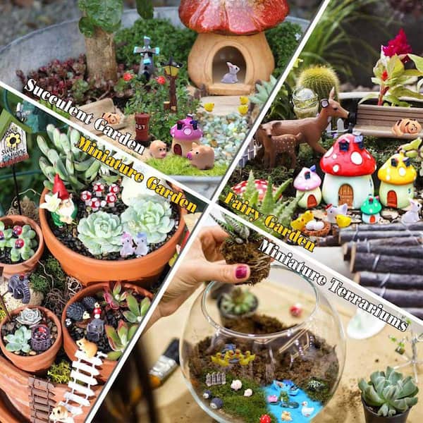 TYXHXTF 8 Miniatur-Pilze Für Feengarten – 4 Farben, 2 Stile – Für Blumentöpfe, Bonsai & Mikrolandschaften – Deko-Set Aus Kunstharz
