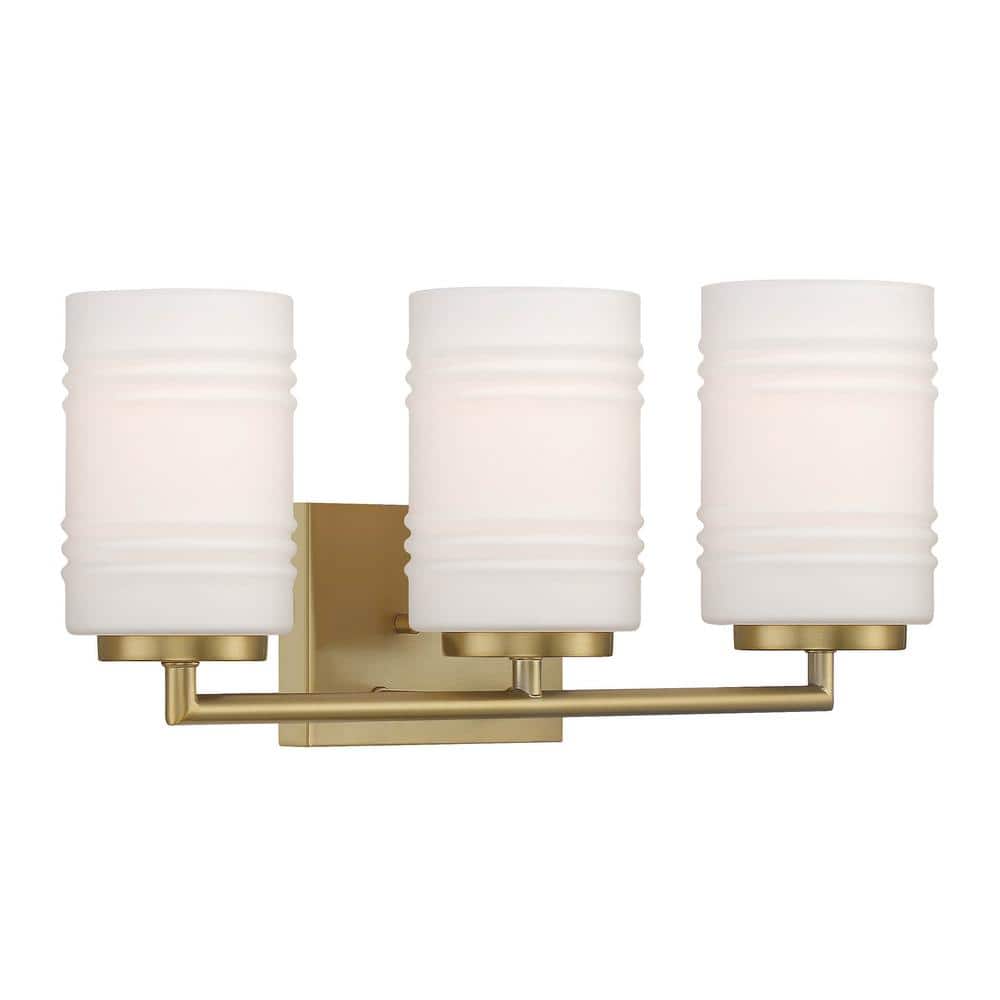 Leavenworth Brushed Gold 23.5" Outdoor Vanity Light with Etched Opal Glass