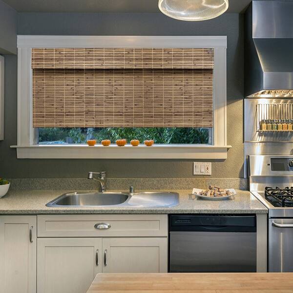 Home Decorators Collection Modern Farmhouse Cut To Size Driftwood Flat Weave Cordless Light Filtering Bamboo Shade 30 In W X 72 In L 2259531e 295x72 The Home Depot