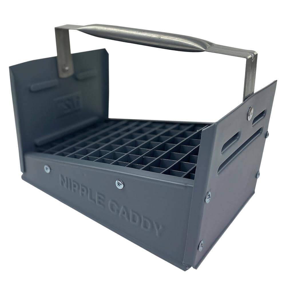 77-Compartment Gray Polyethylene Portable Plumbing Nipple Caddy Small Parts