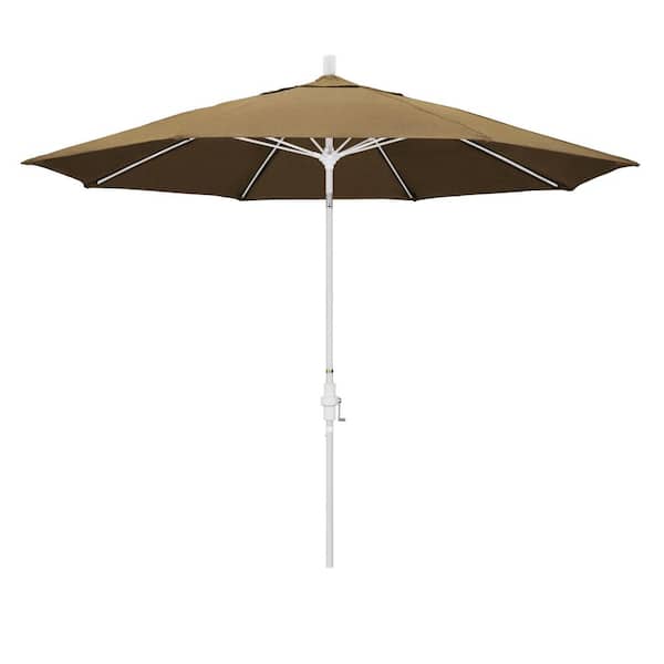 11 ft aluminum patio umbrella in cashew Outsunny 11ft Cantilever with Base Offset Crank Brown this patio cantilever umbrella has a powerful rotation + height adjustment function JEAREY 11 ft. L Outdoor