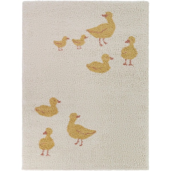 Ferenc Yellow 4 ft. x 6 ft. Youth Ducks Area Rug
