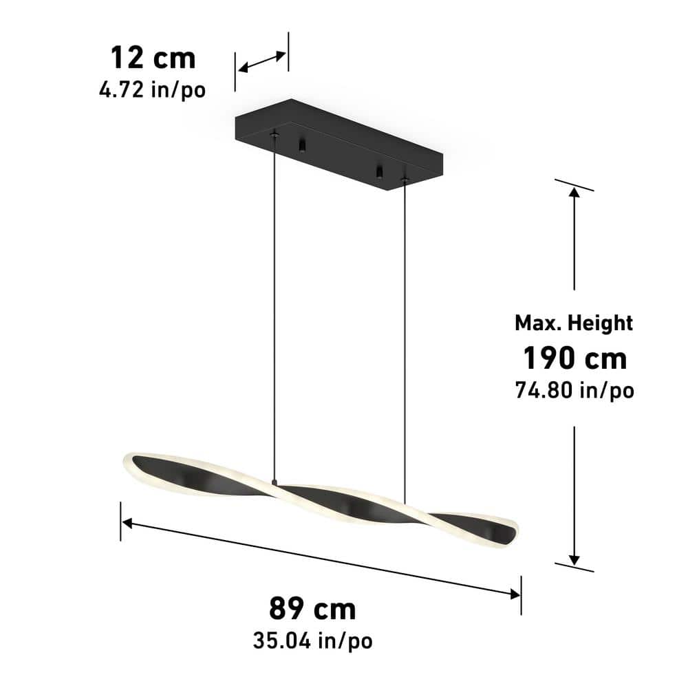 Finley Matte Black Linear LED Pendant Light Fixture
