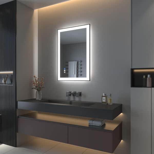 TOOLKISS 36 in. W x 24 in. H Rectangular Framed LED Anti-Fog Wall