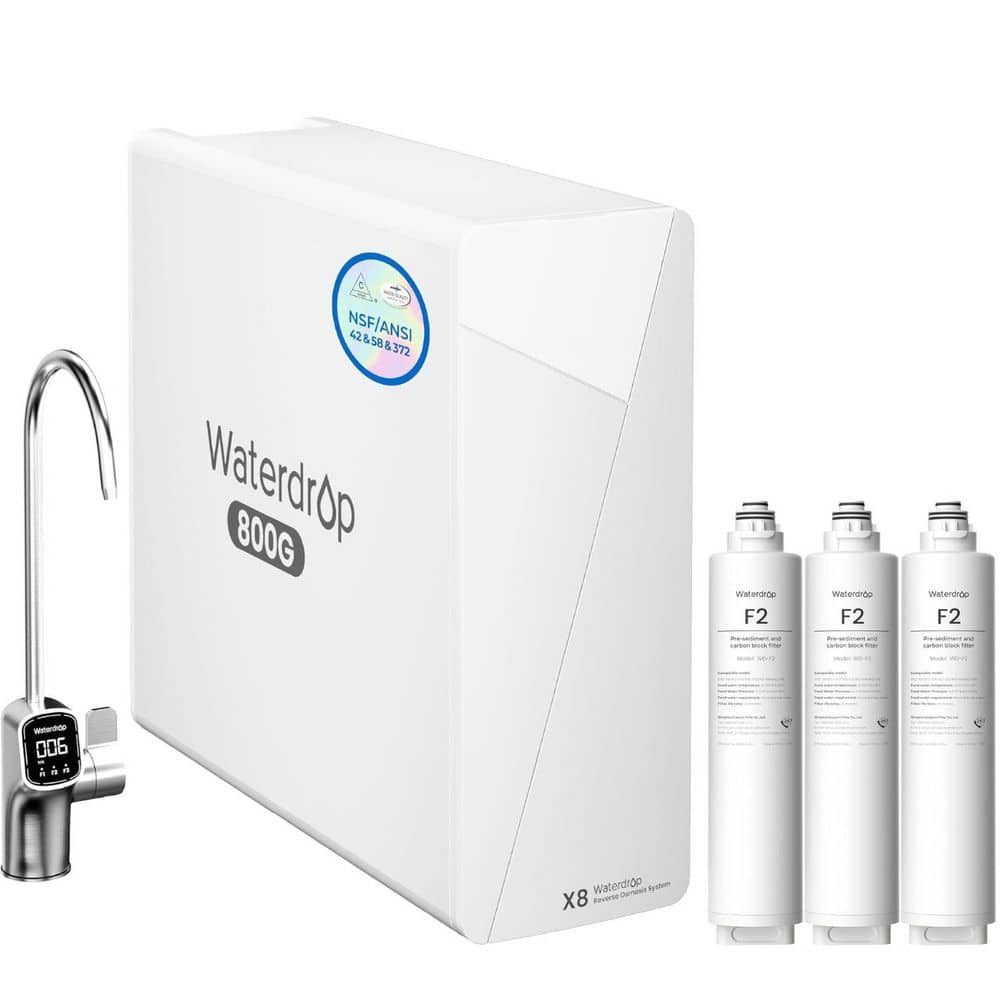 X8-Basic Reverse Osmosis System, NSF/ANSI 42&58&372 Certified, 800 GPD, 9-Stage, Extra F2-3 Filters