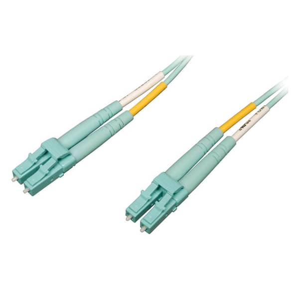 Tripp Lite N820 Series 10 ft. LC/LC Duplex Multimode 10 Gb/100 Gb Fiber Patch Cable, Aqua