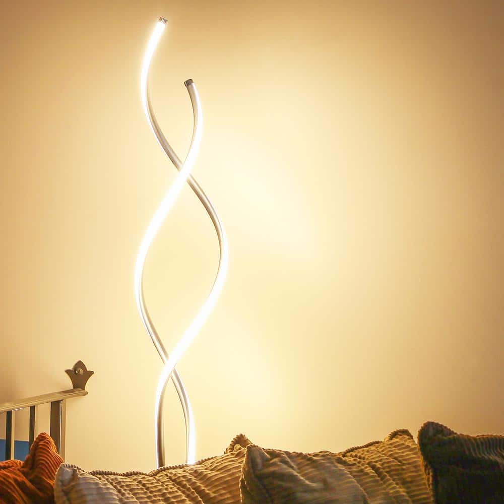 Embrace 60" Matte Nickel Industrial LED Floor Lamp