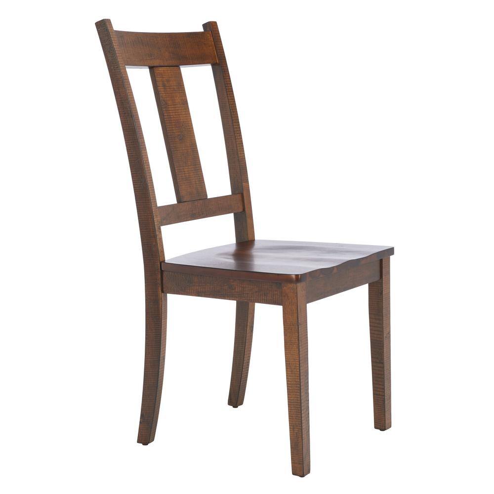 Rustic Café Finish Classic Splat Back Dining Chair Set of 2