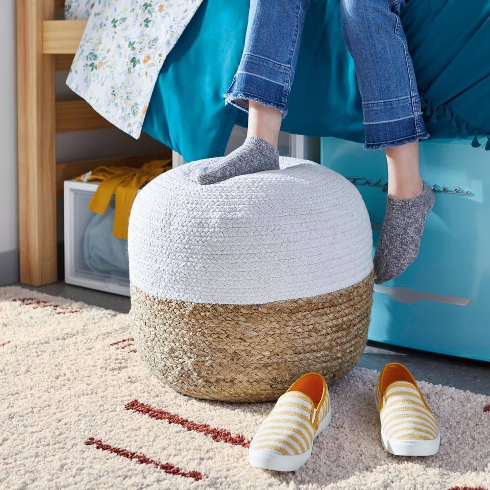 Kids' Geometric Shag Rust & White 5'3" x 7' Area Rug