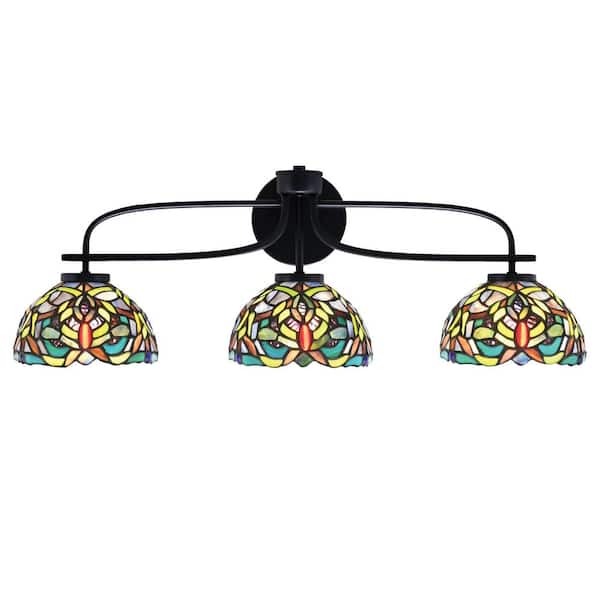 Unbranded Olympia 28.5 in. 3-Light Matte Black Vanity Light